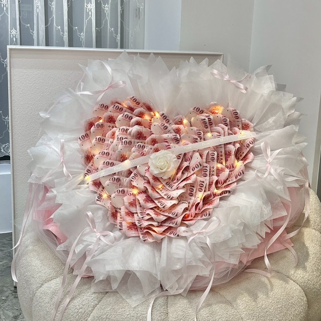 【潭子現貨】52張大單朵錢錢花束<含5200現金>