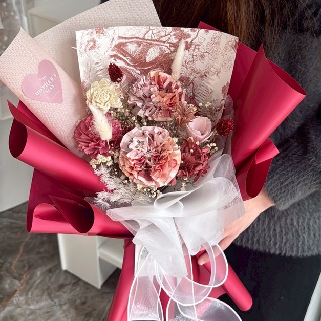 【北屯現貨】心意康乃馨錢錢花束-紅<含800現金>