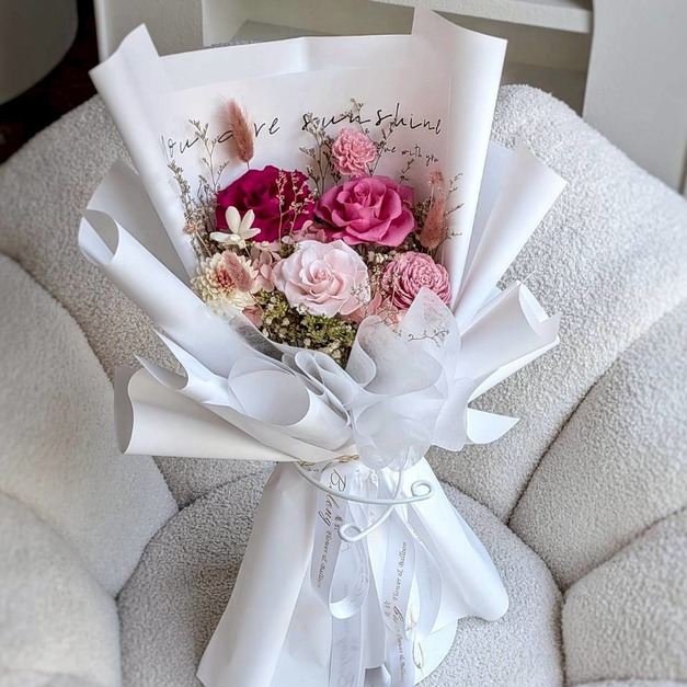 【北屯現貨】三朵玫瑰永生花束