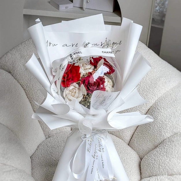 【潭子現貨】波波球永生花束