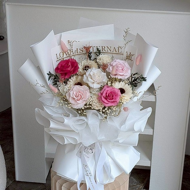 【三民現貨】五朵永生玫瑰花束