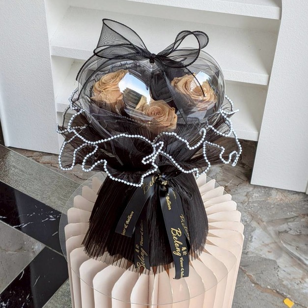 【三民現貨】愛心波波球永生花束