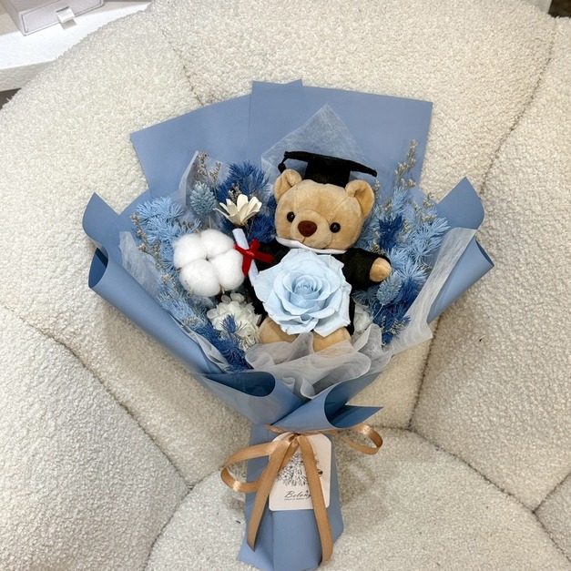 【潭子現貨】畢業小熊永生玫瑰花束