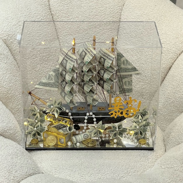 【北屯現貨】一帆風順招財船-美金寶箱款<含30元美金>