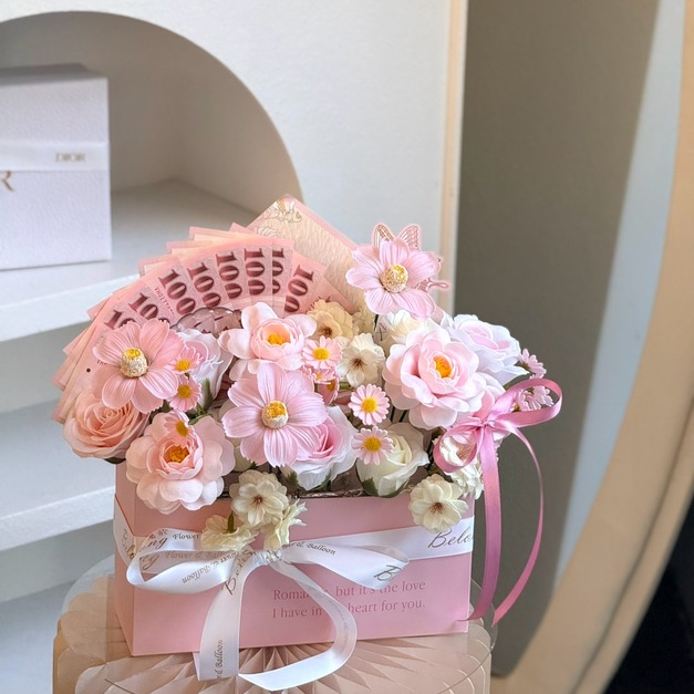 【北屯現貨】花境信封錢錢花 粉<含1000現金>