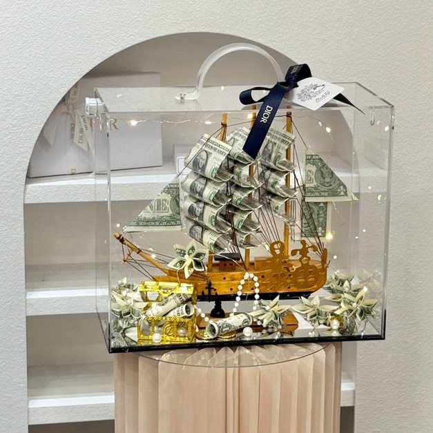 【北屯現貨】一帆風順招財船-美金寶箱款<含30元美金>