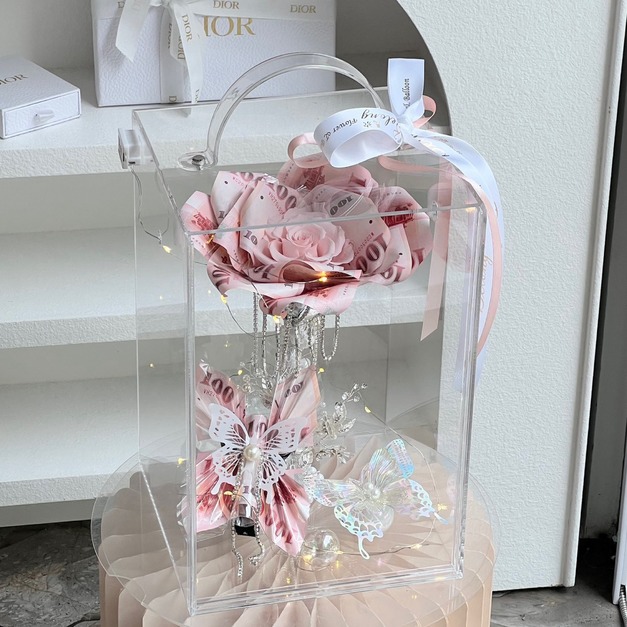 【北屯現貨】琉璃蝶夢鈔票花禮<含1000現金>
