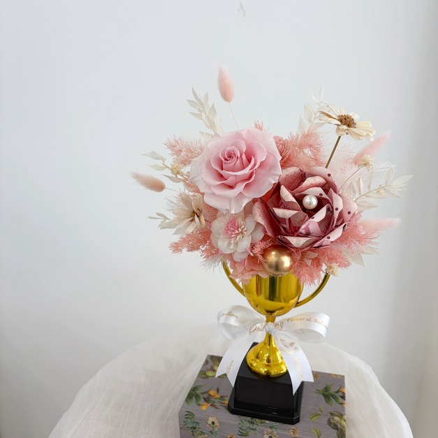 【北屯現貨】花漾金獎錢錢花禮 (獎盃<含600現金>