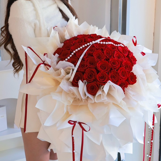 永生花束ღ52朵永生玫瑰花束