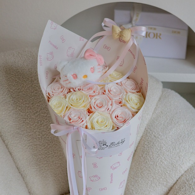 【北屯現貨】kitty冰淇淋永生花抱抱筒
