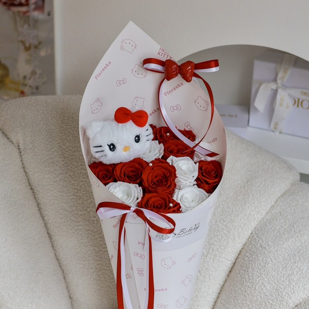 【北屯現貨】kitty冰淇淋永生花抱抱筒