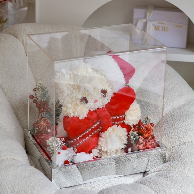 【北屯現貨】聖誕小貓永生花禮