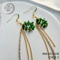 C003-2_14K包金辣綠小碎石翡翠耳環