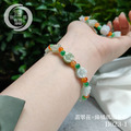 B023-1翡翠花+橘綠瑪瑙手串_3