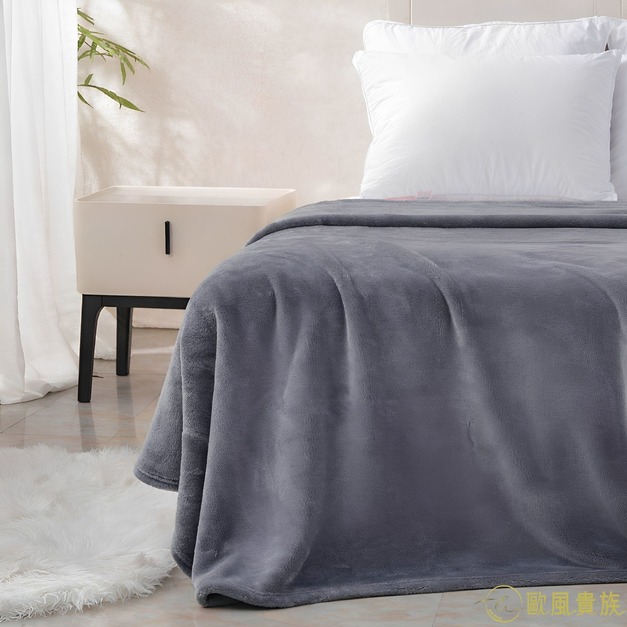 歐風貴族雲柔毯_銀灰