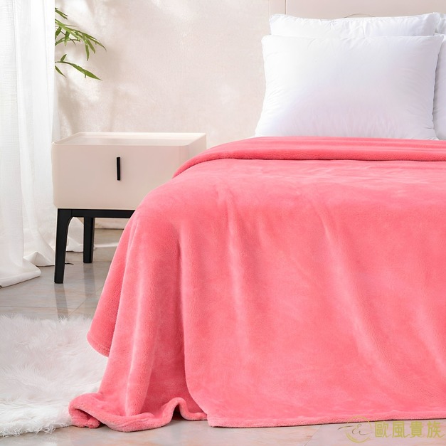 歐風貴族雲柔毯_桃紅