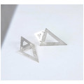 925純銀｜大小三角器耳環 e9680_2