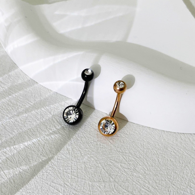 316L鋼｜雙鑽肚臍環 s700000026A-4-6