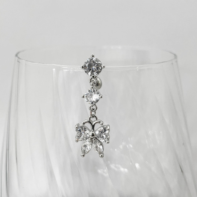 316L鋼｜華麗蝴蝶肚臍環 s7151