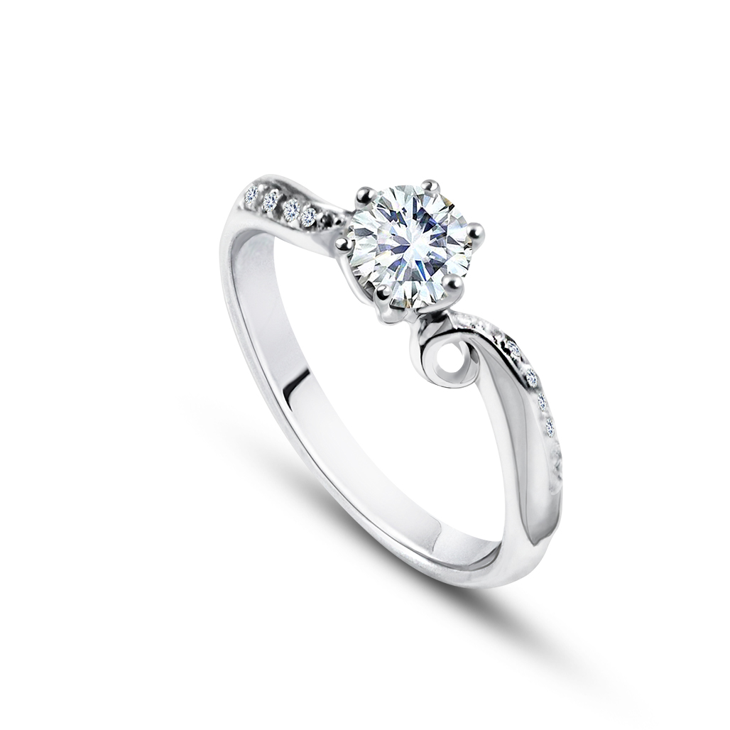 925純銀｜牽絆你我鋯石/鑽石純銀戒指 ZR779