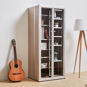 大容量雙層滑式書櫃