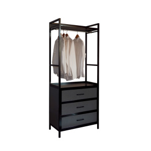 【Cabini小飛象】工業風三抽衣櫃(黑烤)