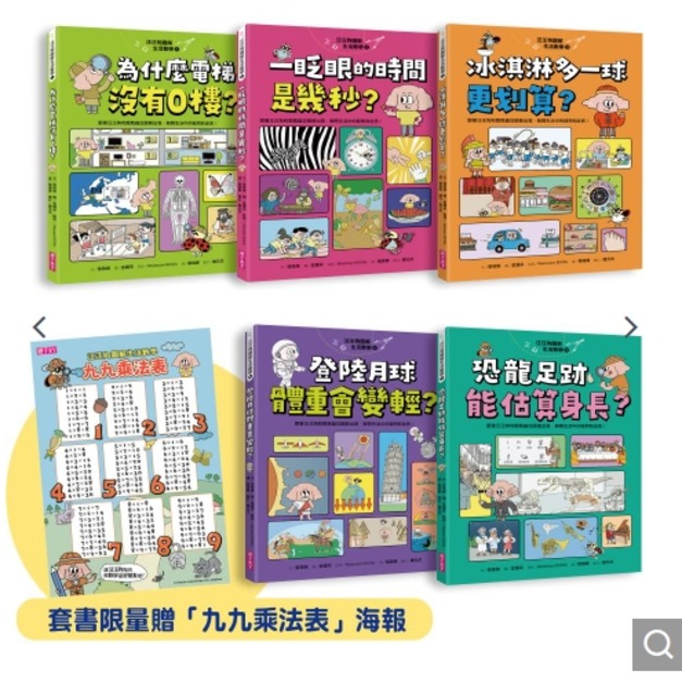 【限量贈品版】汪汪狗圖解生活數學1~5套書（共五冊），套組限量贈「九九乘法表」海報—汪汪狗最終回