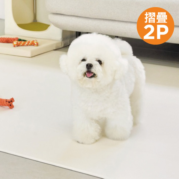 「韓國同步第三代 」dfang迪邦 Micro Emboss 系列寵物地墊-Beige 冷灰 (摺疊2P 120x140x0.5cm)