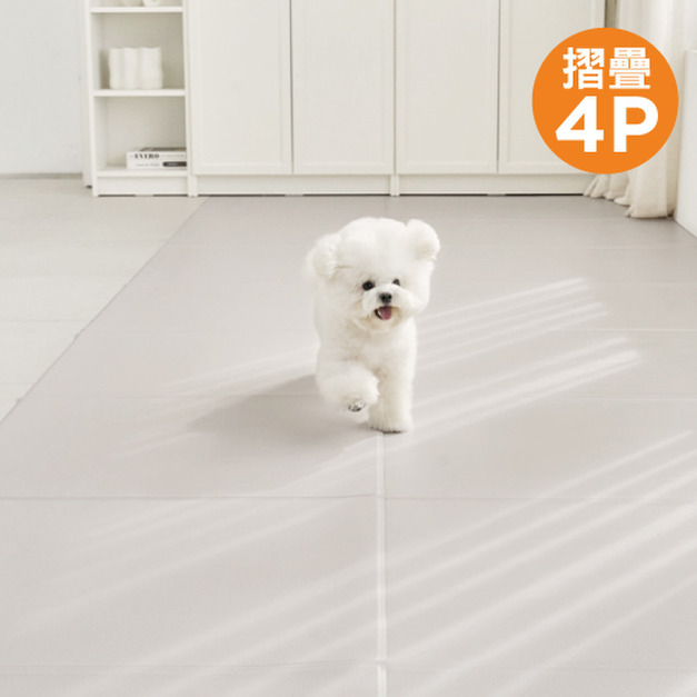 「韓國同步第三代 」dfang迪邦 Micro Emboss 系列寵物地墊-Beige 冷灰 (摺疊4P 240x140x0.5cm)