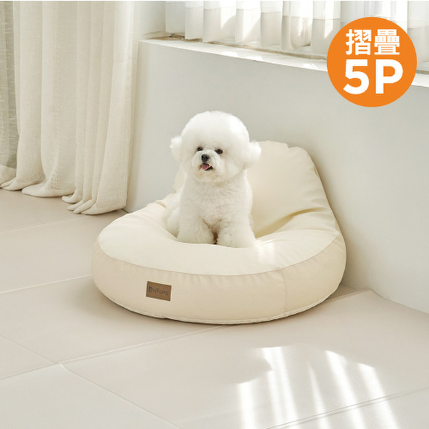 「韓國同步第三代 」dfang迪邦 Micro Emboss 系列寵物地墊-Creamy 奶油色 (摺疊5P 300x140x0.5cm)