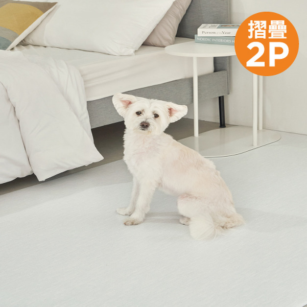 「韓國同步第三代 」 dfang迪邦 Micro Emboss 系列寵物地墊-Soft Grey 亞麻灰 (摺疊2P 120x140x0.5cm)