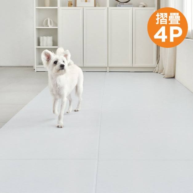 「韓國同步第三代 」 dfang迪邦 Micro Emboss 系列寵物地墊-Soft Grey 亞麻灰 (摺疊4P 240x140x0.5cm)