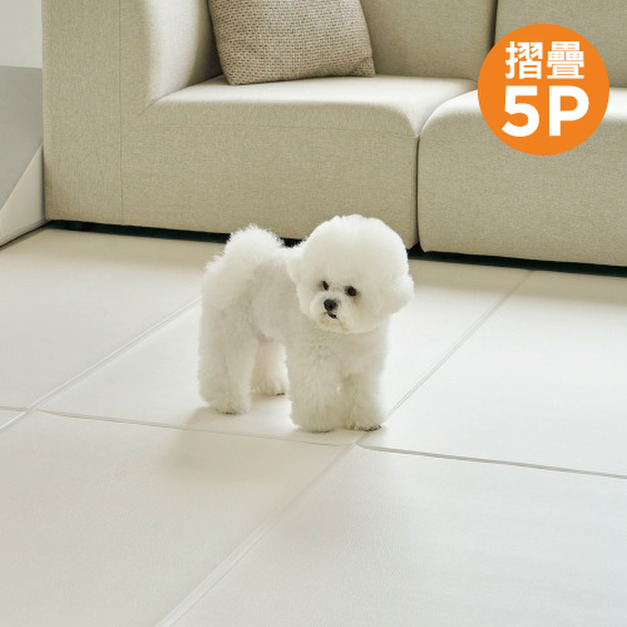 「韓國同步第三代 」 dfang迪邦 Micro Emboss 系列寵物地墊-Soft Grey 亞麻灰 (摺疊5P 300x140x0.5cm)