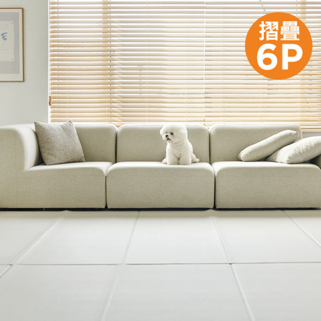 「韓國同步第三代 」dfang迪邦 Micro Emboss 系列寵物地墊-Soft Grey 亞麻灰 (摺疊6P 360x140x0.5cm)