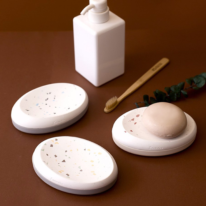 合牧生活-水磨石珪藻土肥皂盒