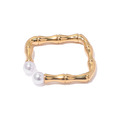 Square • 簡約珍珠設計 開口戒指_3