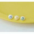 smiley • 手工繪製 笑臉珍珠 耳環(單只)