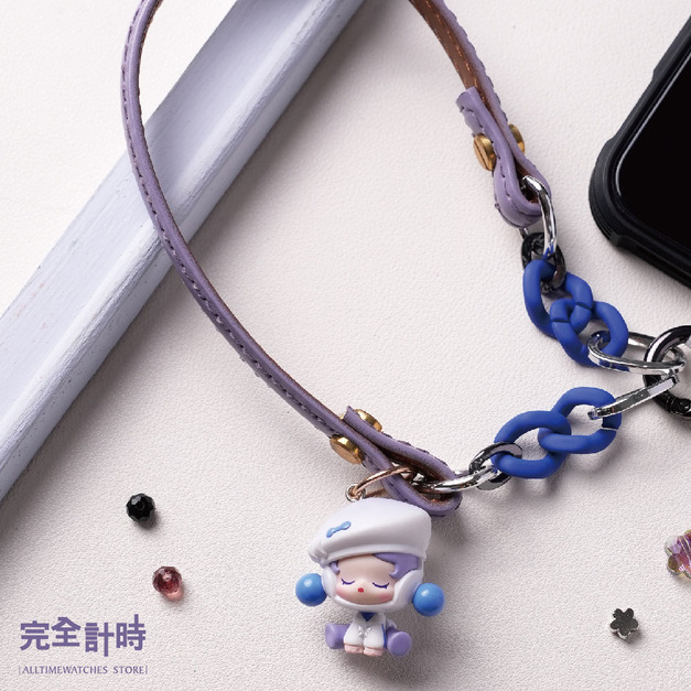 【ALL TIME 完全計時】《泡泡馬特》 正版萌粒 真皮手機掛繩 SP 冥想者
