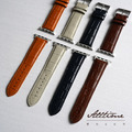 【AllTime】寬版亮面竹節壓紋真皮 Apple Watch通用錶帶 Ultra S11 S10 S9