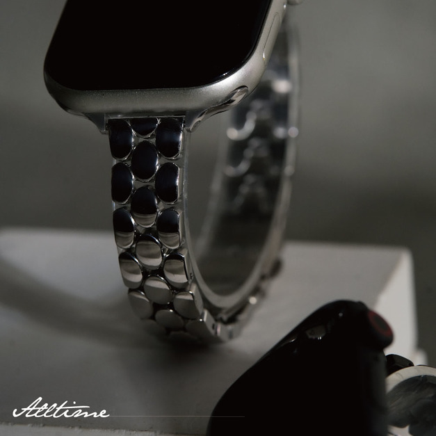【AllTime】 細版三排鱗光不鏽鋼 Apple watch通用錶帶 Ultra S11 S10 S9