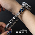 【ALL TIME 完全計時】太空金屬-鈦Ti｜藍痕・鈦紋｜ Apple watch 通用錶帶_4