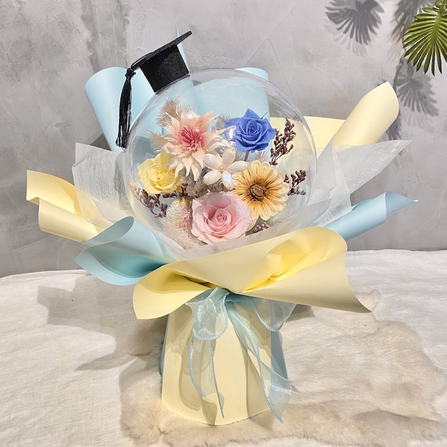波波球永生花花束