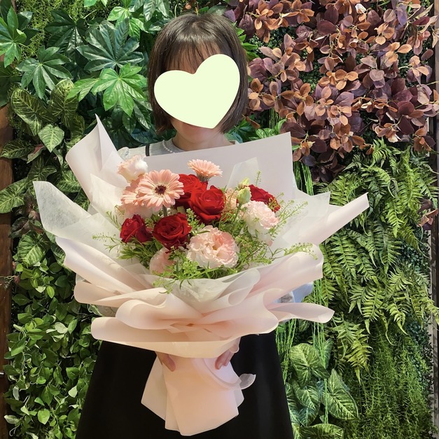 紅粉心意-鮮花花束-中大