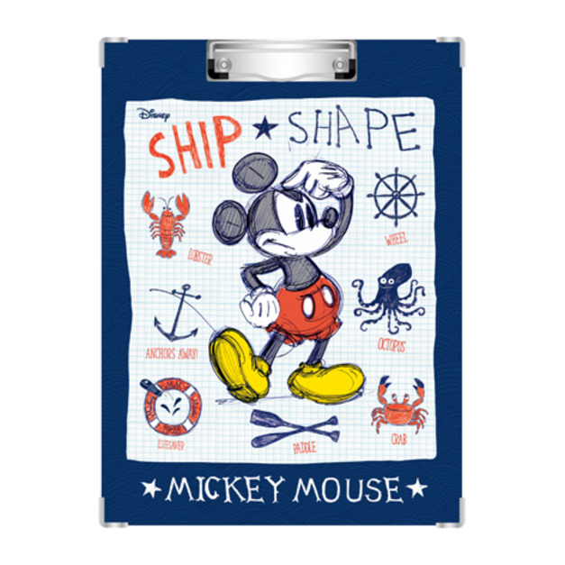 迪士尼 A4 板夾 厚紙板材質 精裝護角 水手米奇