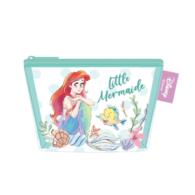 迪士尼三角透明 小物袋 隨身小零錢包 小美人魚