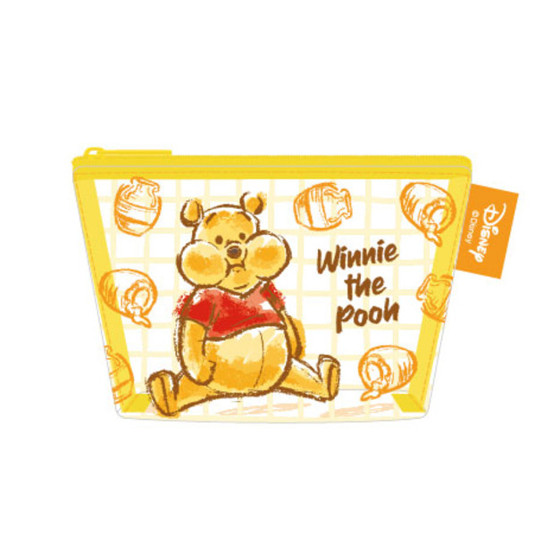 迪士尼三角透明 小物袋 隨身小零錢包 小熊維尼