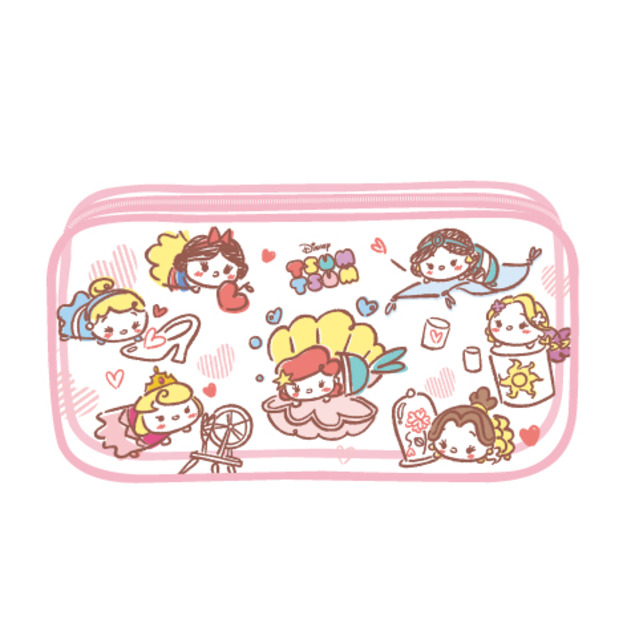 迪士尼滾邊筆袋 - 透明款 筆袋 收納袋 可清洗 公主系列