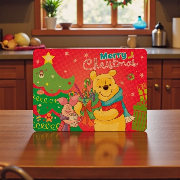 紅色 唯美 復古 小熊維尼 耶誕卡 聖誕卡