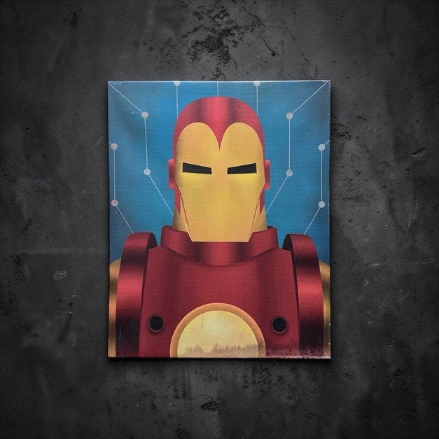 Vintage Arts Marvels Iron Man 漫威系列 鋼鐵人 大頭掛畫 工業風格 無框畫 50x40 CM