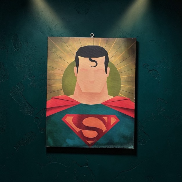 Vintage Arts DC Comics Superman DC漫畫 超人 大頭掛畫 工業風格 無框畫 50x40 CM